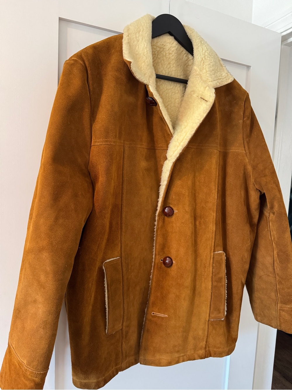 Vintage Peak 8 by Silton California 1970s suede jacket with fleece lining- Tan